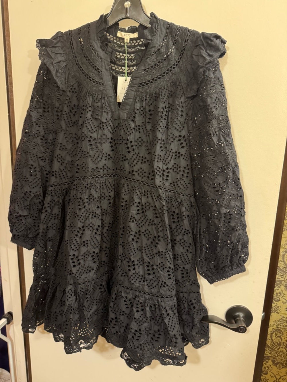 NWT AE77 Eyelet Babydoll dress // M